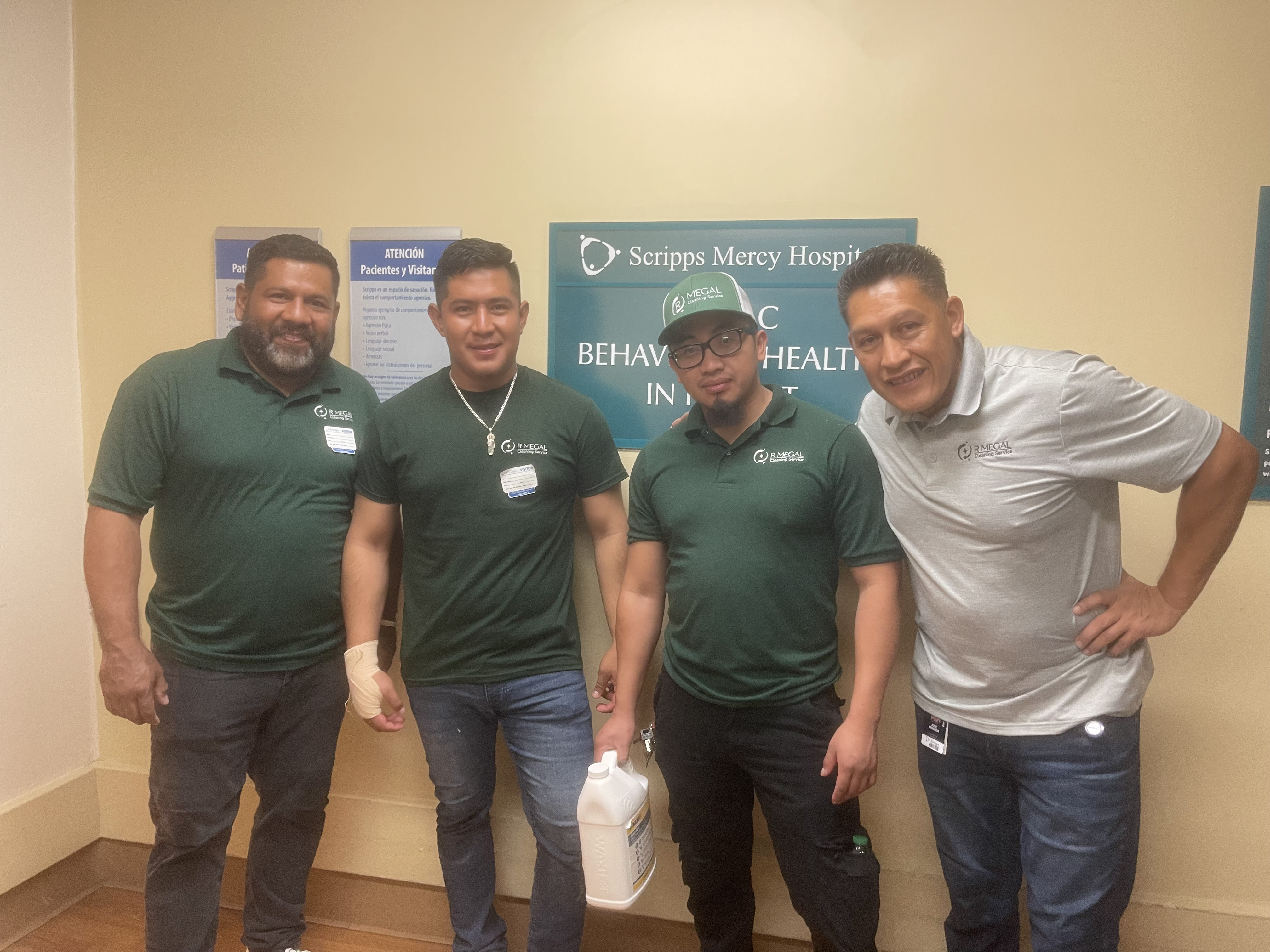 R Megal Cleaning Services team of 4 at Scripps Mercy Hospital