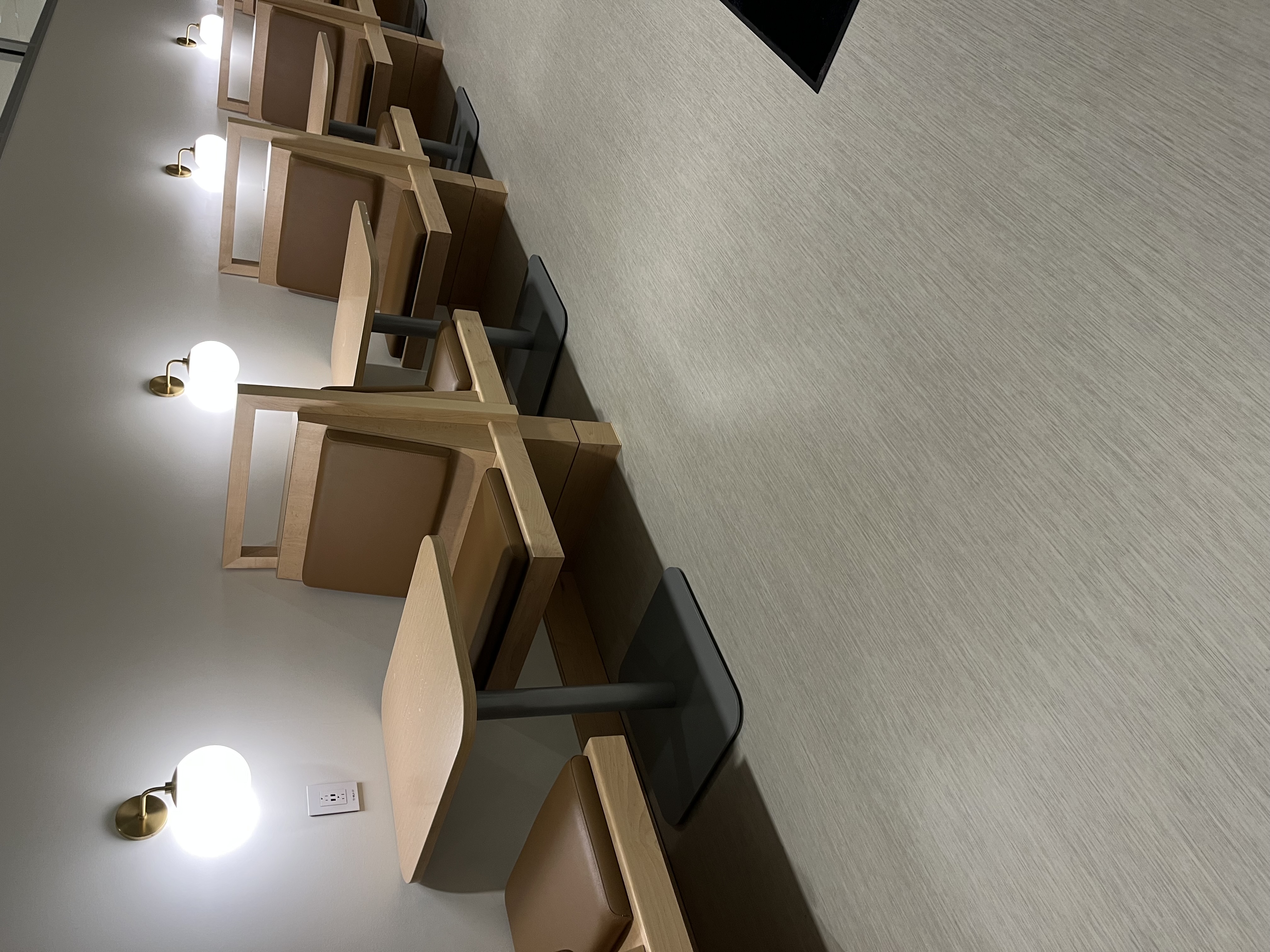 VCT hallway waxed to mirror shine